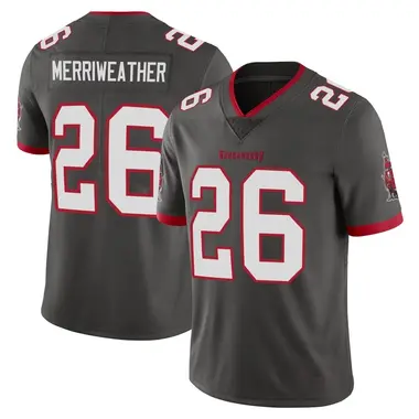 Men's Nike Tampa Bay Buccaneers Kaevon Merriweather Pewter Alternate Vapor Jersey - Limited